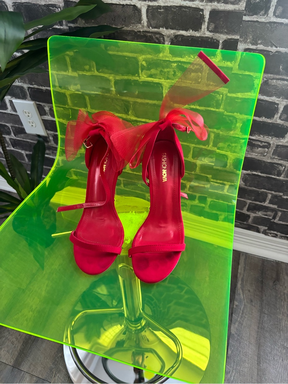 Vince Camuto Vibrant Pink Satin Ankle-Tie Heels - Picture 3 of 5